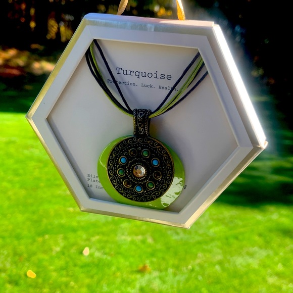 π Lia Sophia Green Bohemian Necklace π - Picture 2 of 3